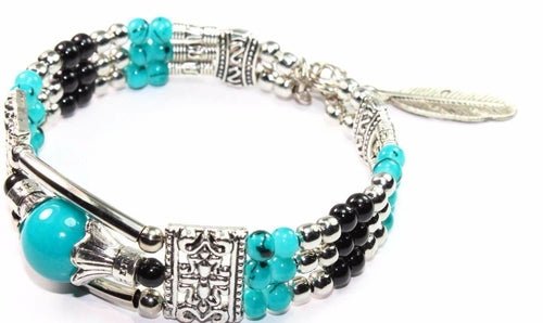 Feather Charm And Beads Bracelet - Wear and Wander