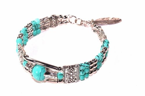 Feather Charm And Beads Bracelet - Wear and Wander