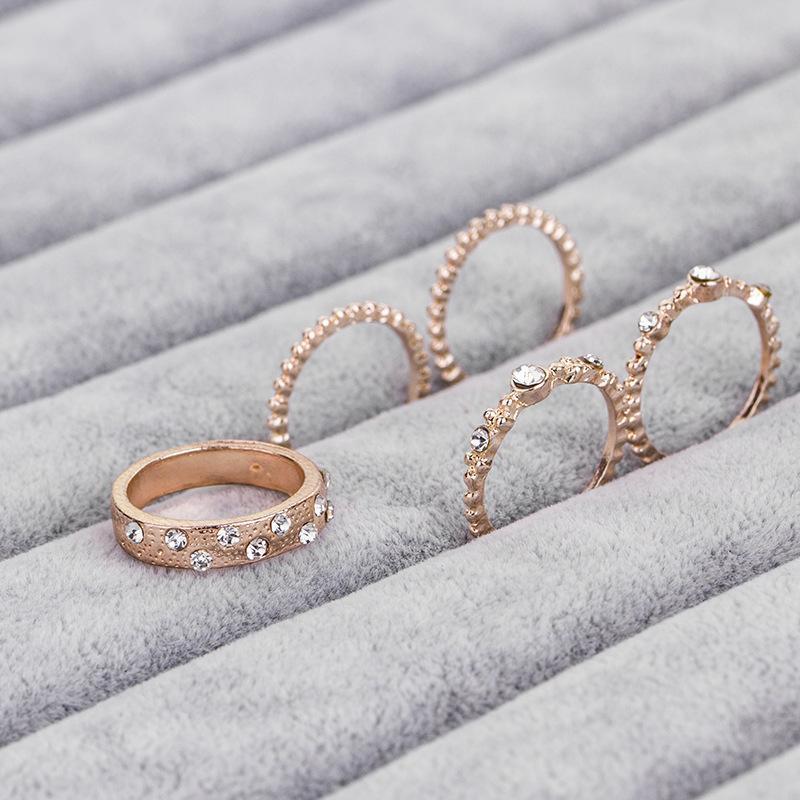 Five Piece Rose Gold Ring Set - Wear and Wander