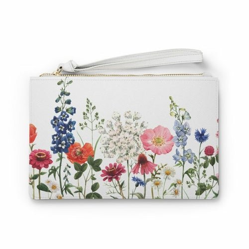 Floral Designed Zipped Clutch Bag - Wear n Wander