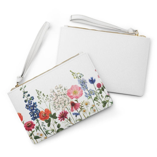Floral Designed Zipped Clutch Bag - Wear n Wander