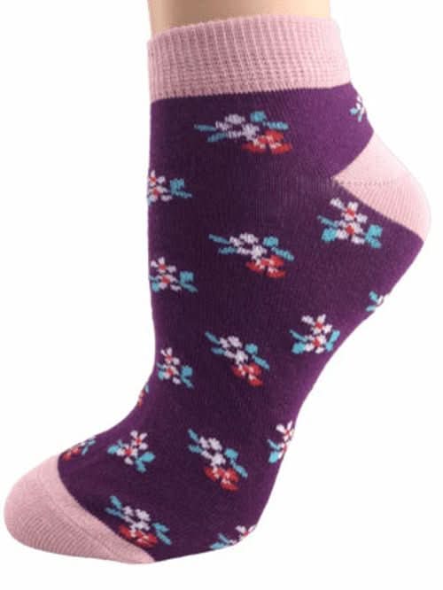 Floral Pattern Ankle Low Cut Cotton Socks - Wear and Wander