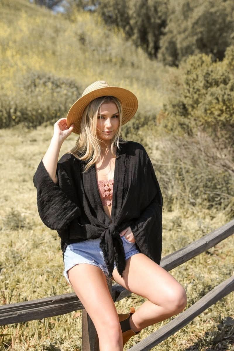 Flounce Sleeve Kimono Wrap - Wear and Wander