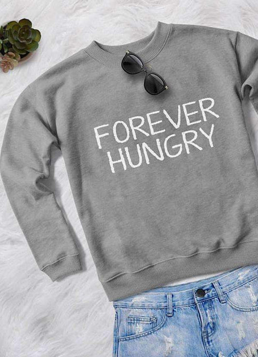 SUDADERA ESTAMPADA PARA MUJER FOREVER HUNGRY