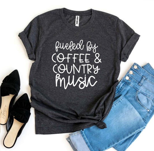 Fueled By Coffee And Country Music T-shirt - Wear and Wander