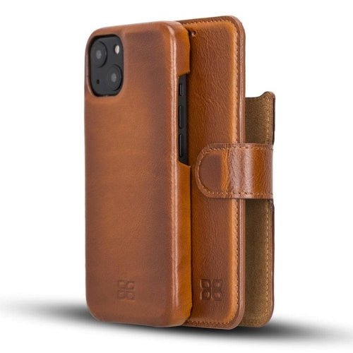 Full Leather Coating Detachable Wallet Case for Apple iPhone 13 Series - Wear and Wander