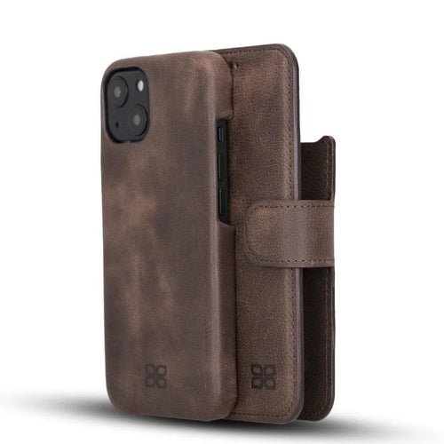 Full Leather Coating Detachable Wallet Case for Apple iPhone 13 Series - Wear and Wander