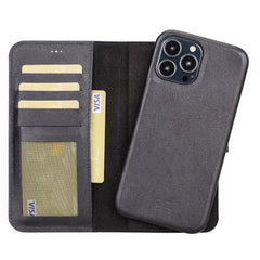 Full Leather Coating Detachable Wallet Case for Apple iPhone 13 Series - Wear and Wander