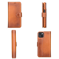 Full Leather Coating Detachable Wallet Case for Apple iPhone 13 Series - Wear and Wander