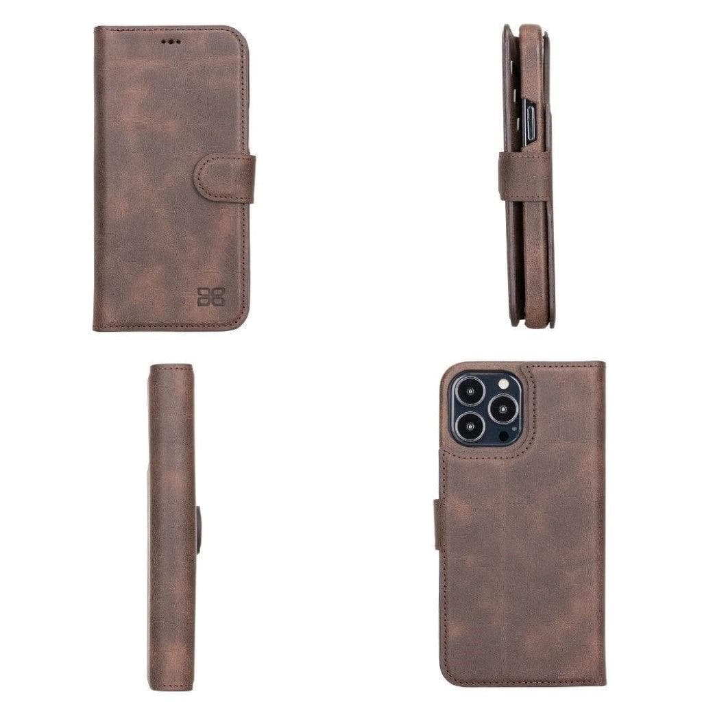 Full Leather Coating Detachable Wallet Case for Apple iPhone 13 Series - Wear and Wander