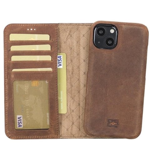 Full Leather Coating Detachable Wallet Case for Apple iPhone 13 Series - Wear and Wander