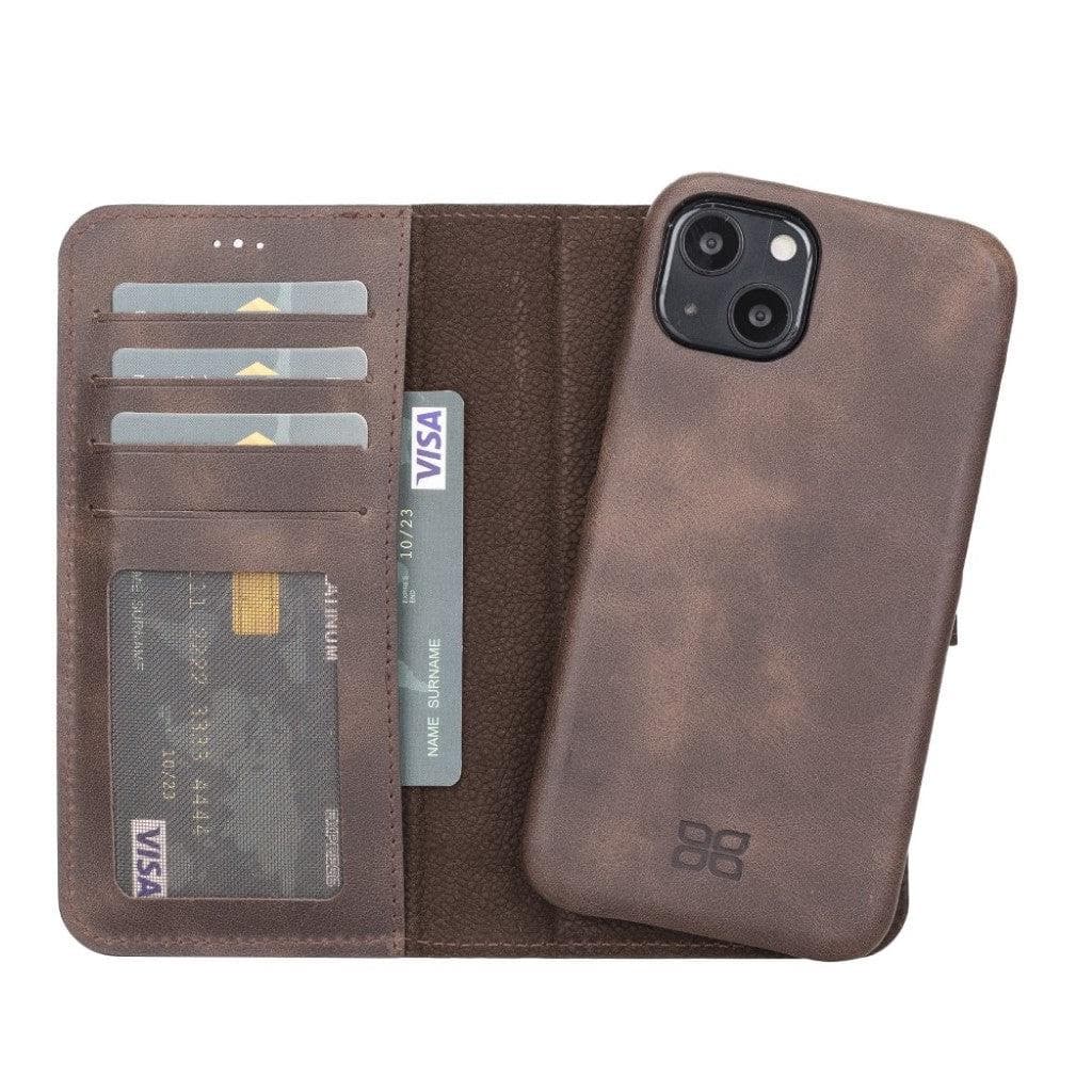 Full Leather Coating Detachable Wallet Case for Apple iPhone 13 Series - Wear and Wander