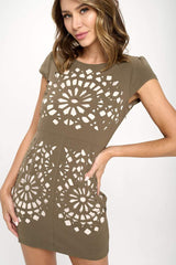 Geometric Cutout Detail Mini Dress - Wear and Wander