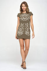 Geometric Cutout Detail Mini Dress - Wear and Wander