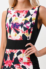 Geometric Floral Print Bodycon Dress - Wear and Wander