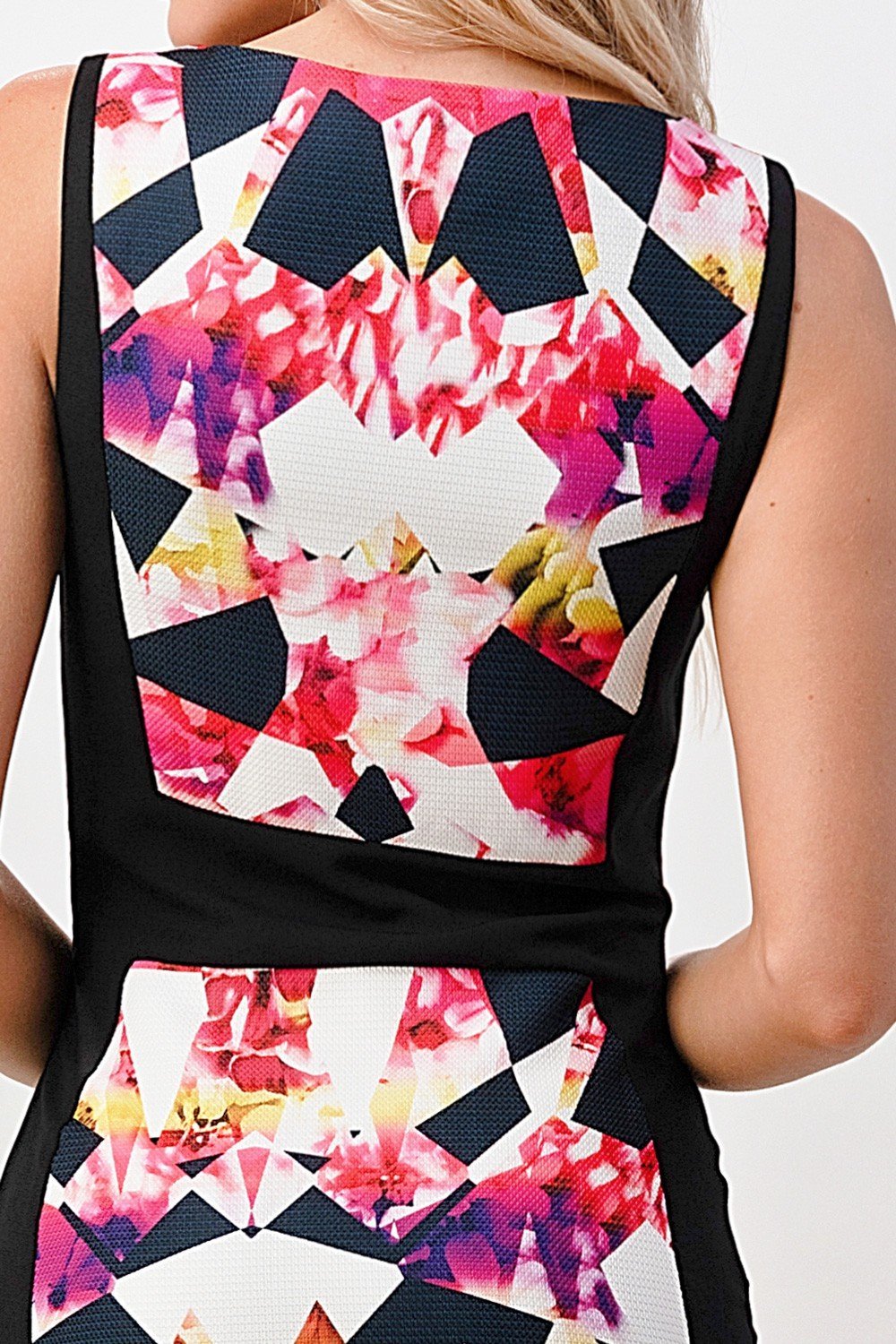 Geometric Floral Print Bodycon Dress - Wear and Wander