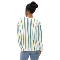 Graphic Sweatshirt for Women Green Yellow Geometric Lines - Wear and Wander