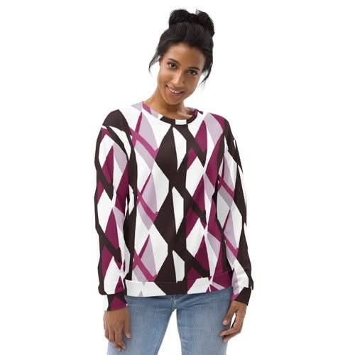 Graphic Sweatshirt for Women Pink Mauve Pattern 2 - Wear and Wander