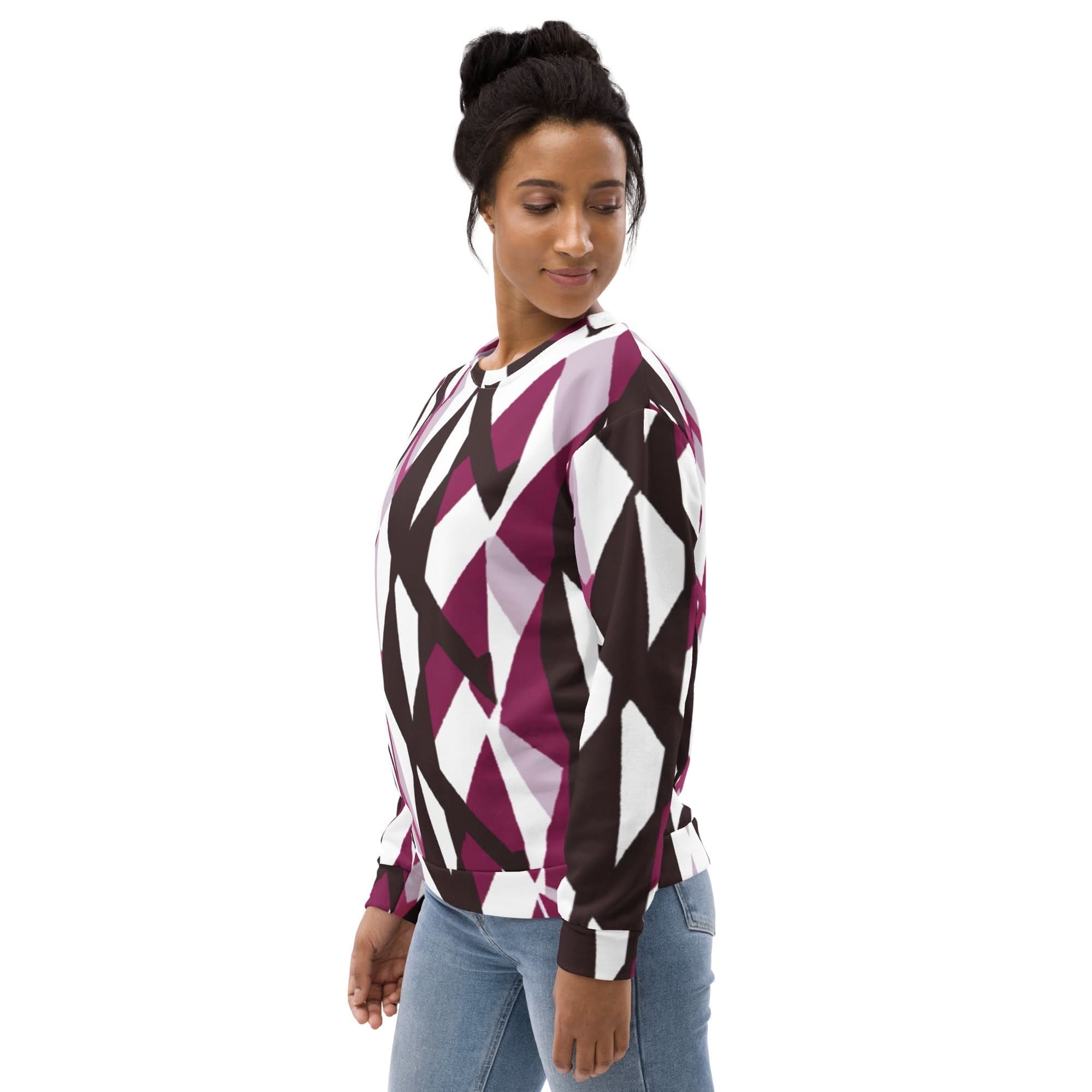 Graphic Sweatshirt for Women Pink Mauve Pattern 2 - Wear and Wander