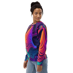 Graphic Sweatshirt for Women Vibrant Psychedelic Kaleidoscope Boho - Wear and Wander