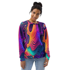 Graphic Sweatshirt for Women Vibrant Psychedelic Kaleidoscope Boho - Wear and Wander