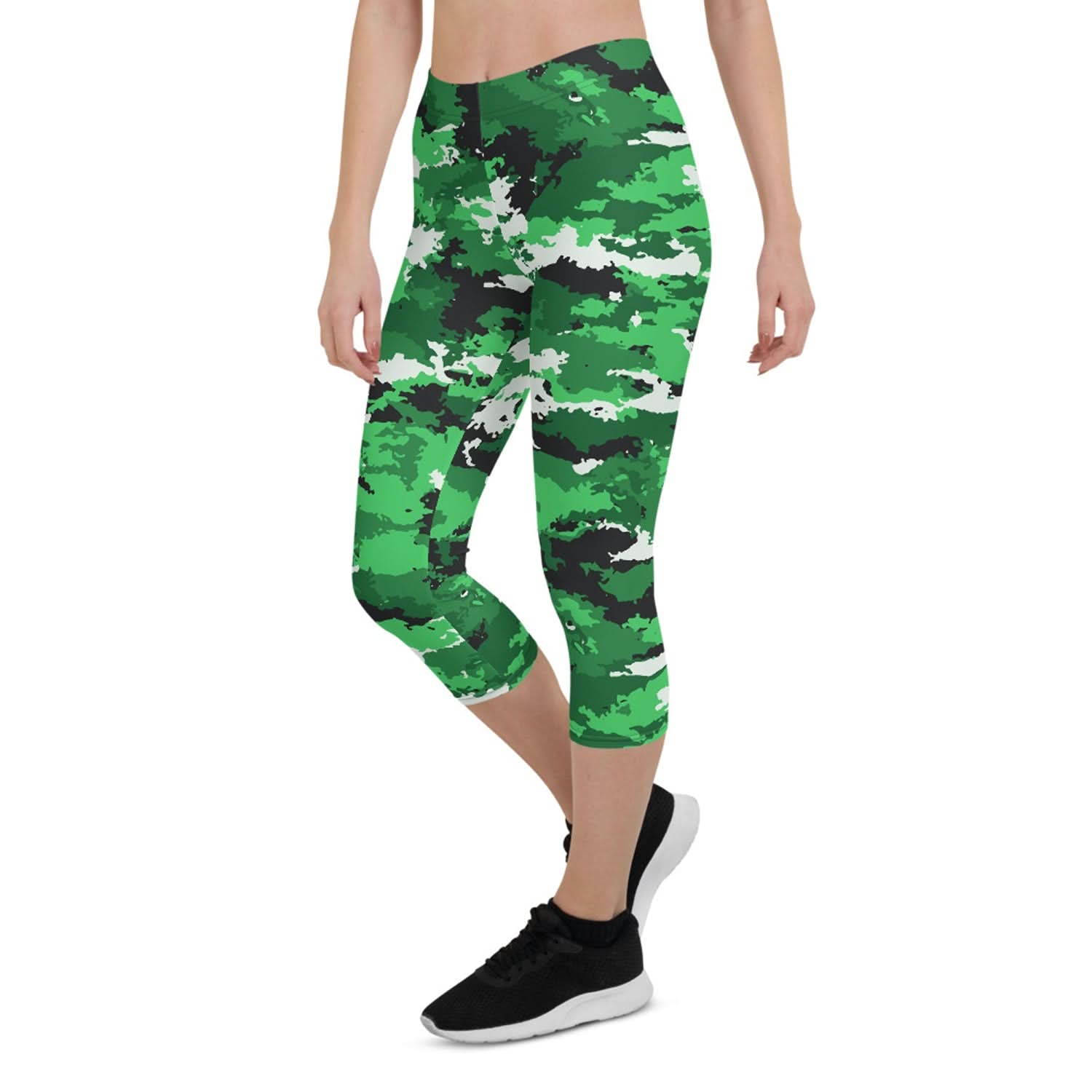 Green Camo Capri Leggings - Wear and Wander