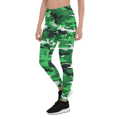 Green Camo Leggings for Women - Wear and Wander
