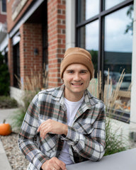 HAAKWEAR Knit Cuffed Beanie - Camel Brown - Wear and Wander
