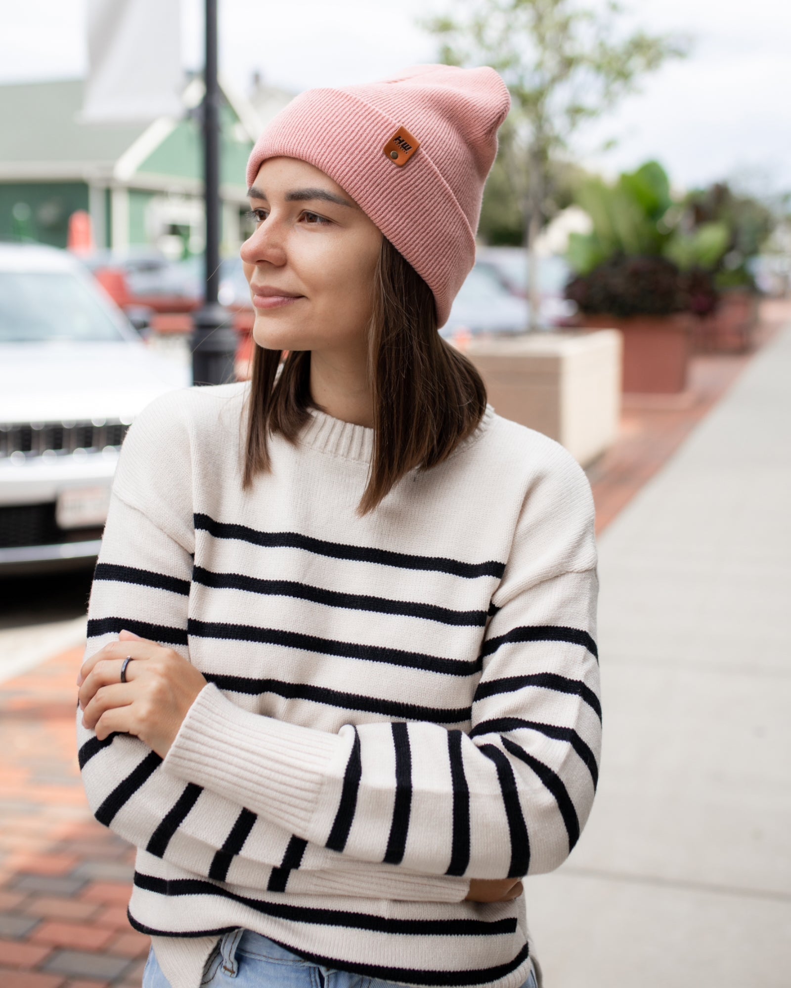 HAAKWEAR Knit Cuffed Beanie - Pearl Pink - Wear and Wander