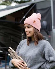 HAAKWEAR Knit Cuffed Beanie - Pearl Pink - Wear and Wander