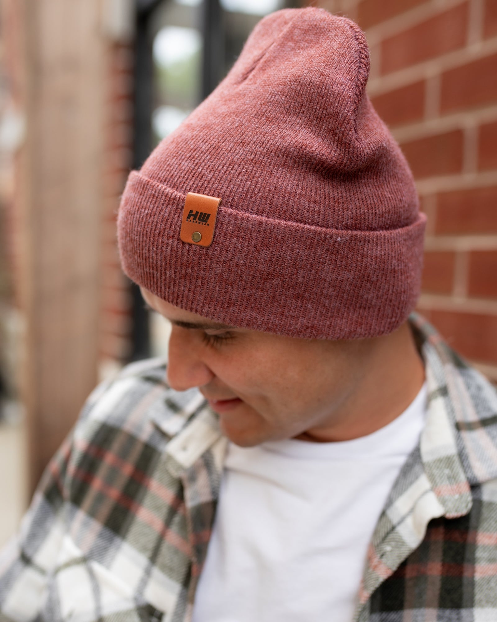 HAAKWEAR Knit Cuffed Beanie - Rusty Burgundy - Wear and Wander