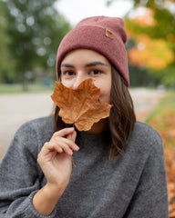 HAAKWEAR Knit Cuffed Beanie - Rusty Burgundy - Wear and Wander