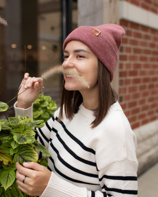 HAAKWEAR Knit Cuffed Beanie - Rusty Burgundy - Wear and Wander