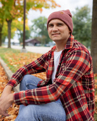 HAAKWEAR Knit Cuffed Beanie - Rusty Burgundy - Wear and Wander