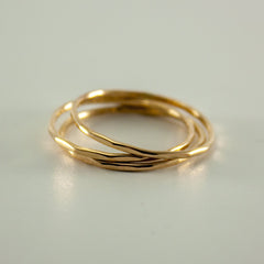 Hammered 14k Gold Filled Slim Ring Stack - Wear and Wander