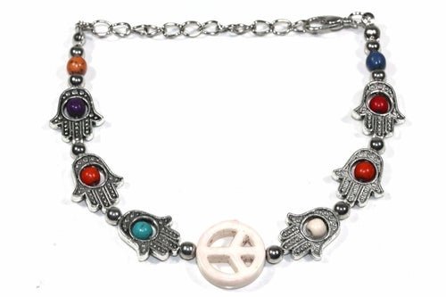 Hamsa Hands & Peace Bracelet - Wear and Wander