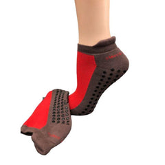 Heel Tab Mesh Top Cotton Anklet Socks with Non - Skid Women's Gripper - Wear and Wander