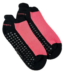 Heel Tab Mesh Top Cotton Anklet Socks with Non - Skid Women's Gripper - Wear and Wander
