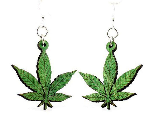 Hemp Leaves Earrings  1223 - Wear and Wander