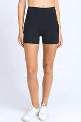 High Waist Active Shorts Feature Flattering Accents - Wear and Wander