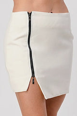 High - Waisted Zip - Front Mini Skirt - Wear and Wander