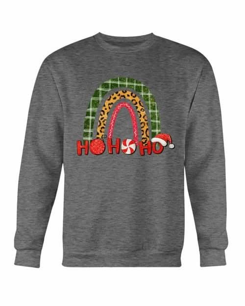 HO HO HO Rainbow Santa Christmas Sweatshirt - Wear and Wander