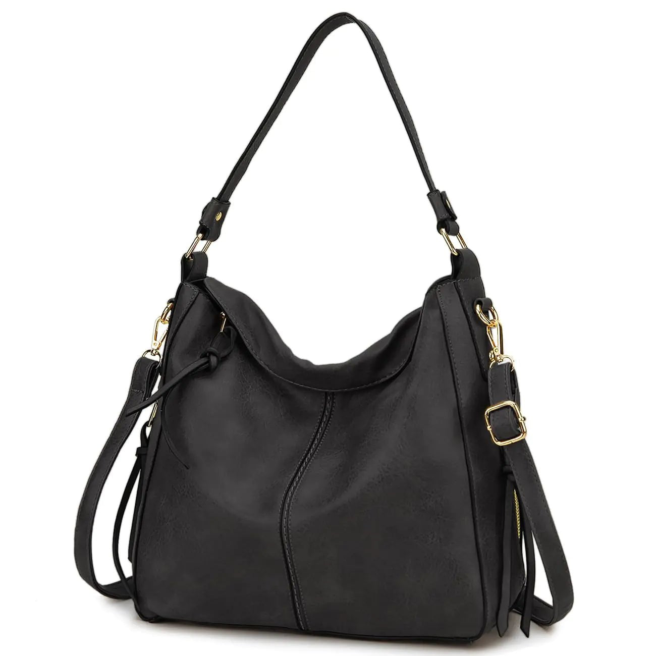 Hobo Bags for WomenVONXURY Faux Leather Tote Purse Ladies Handbag Large Shoulder Bags with Side Pockets for Work TravelGrey - Wear n Wander