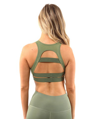 Huntington Sports Bra - Olive Green - Wear and Wander