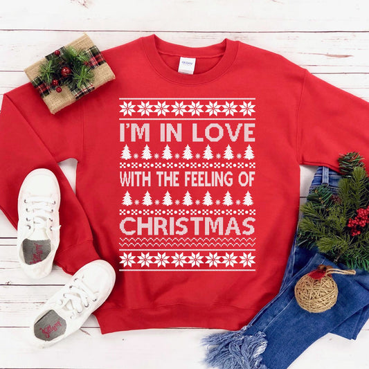 I Am In Love Christmas Sweatshirt - Wear and Wander