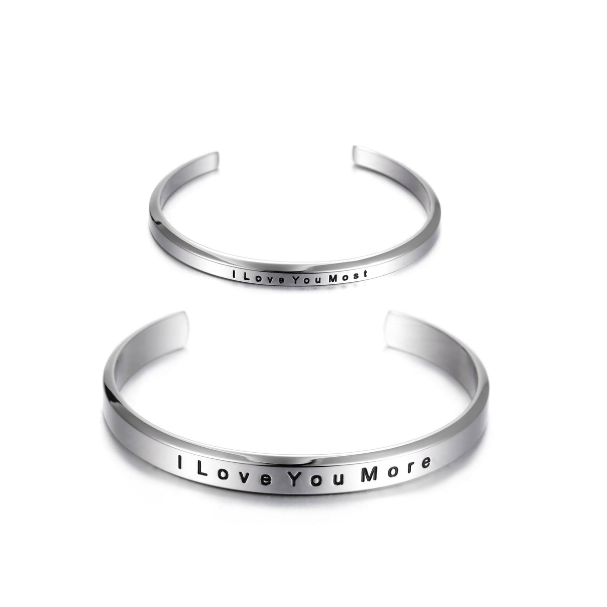 "I Love you more"&"I Love you most" Couple Cuff - Wear and Wander