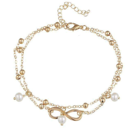 Infinity Pendent Pearl Anklet - Wear and Wander