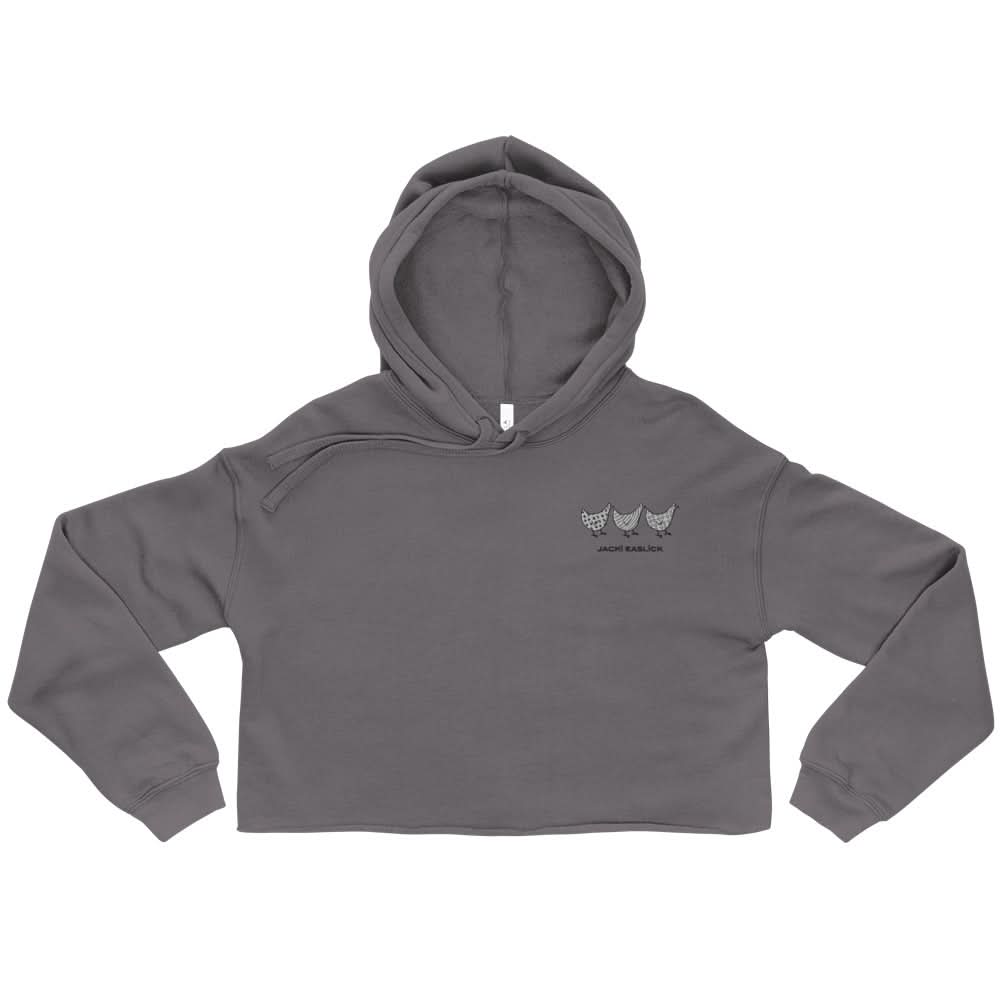 Jacki Easlick Three Chickens Crop Hoodie - Wear and Wander
