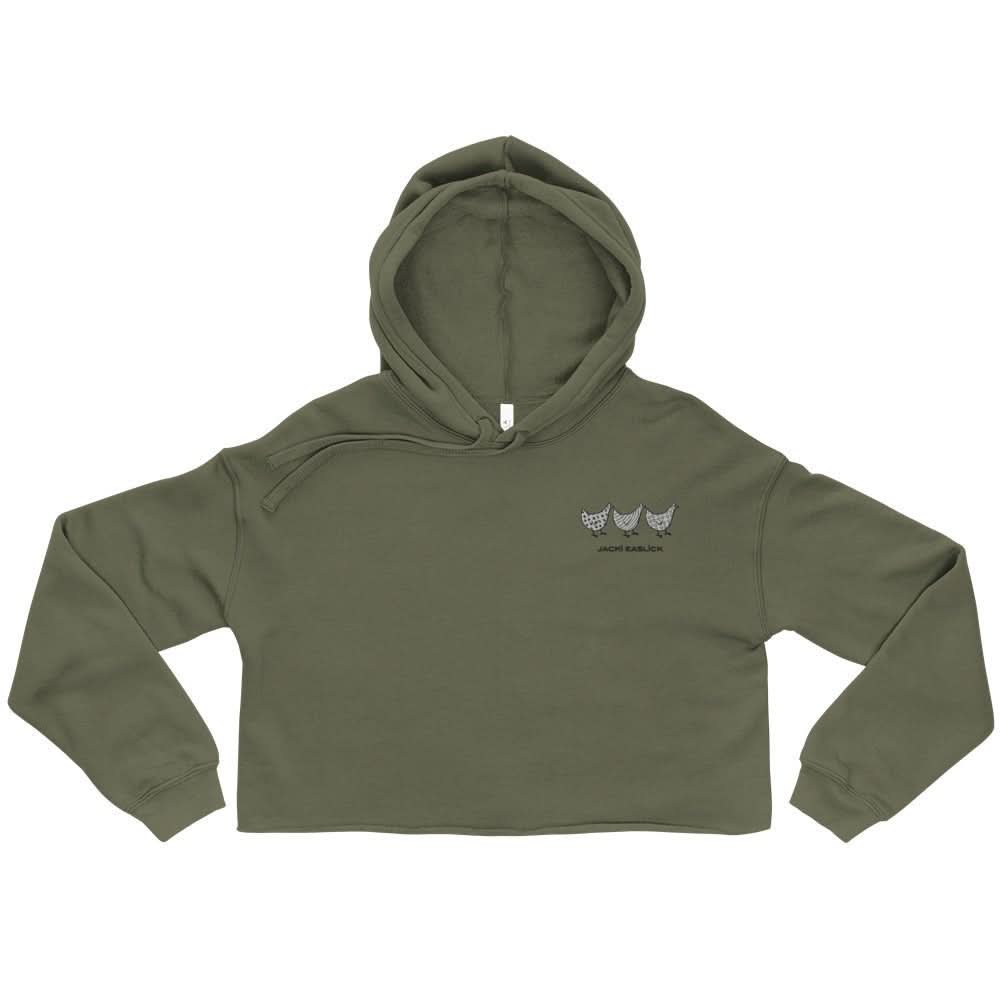 Jacki Easlick Three Chickens Crop Hoodie - Wear and Wander