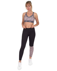 Jordena Leggings & Sports Bra Set - Black & Leopard Print - Wear and Wander